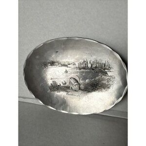 Wendell August Forge Pittsburgh  Skyline Oval Plate Hand Made Vintage
